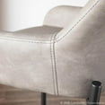 thumbnail image 4 of Daniella Industrial Counter Stool In Black Metal And Grey Faux Leather - Set Of 2, 4 of 13