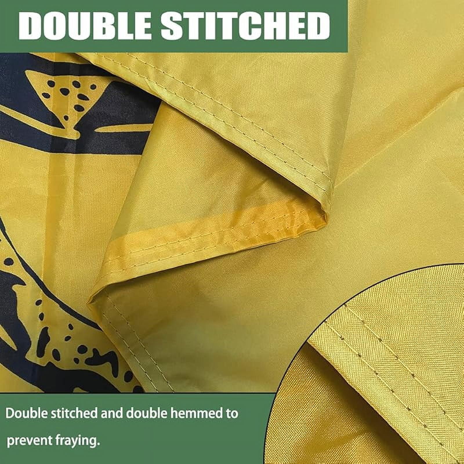 Double Sided Dont Tread on Me Gadsden Flag- Heavy Duty Don't Tread on Me Flag 3x5 outdoor -Tea Party Rattlesnake Flags Banner with 2 Brass Grommets 4 Rows Stitched