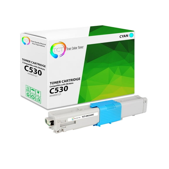TCT C530 Cyan Toner Cartridge - Compatible With Okidata C530C 44469721 Cyan