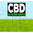 thumbnail image 1 of Cbd All Natural Benefits (18" x 24") Yard Sign, Includes Metal Step Stake, 1 of 6