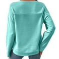 thumbnail image 4 of V-Neck Sweatshirt Women Casual Soft Fleece Pullover Tops Fall Sweatshirts Solid Color Long Sleeve Winter Shirt, 4 of 7