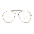 thumbnail image 4 of Iconic Tear Drop Thick Dimensional Metal Rim Racer Fashion Eyeglasses Gold, 4 of 7