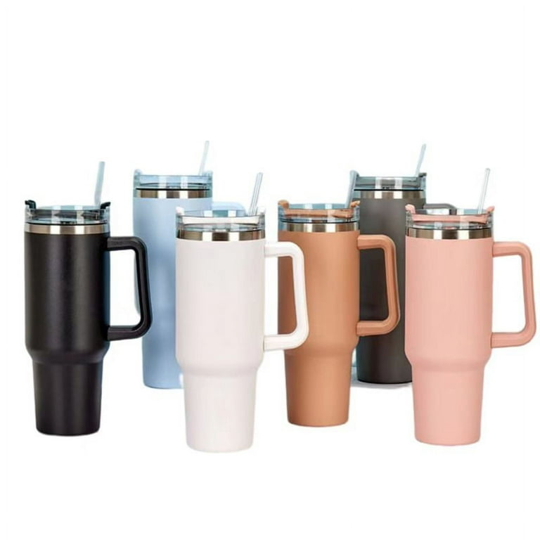 40 Oz Tumbler with Handle and Straw, Insulated Tumbler with Handle