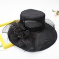 thumbnail image 4 of AWZXDE Womens Dress Hat With Wide Leaf Flower Beach Hats For Women Bridal Shower Sun Block Elegant And Casual Black, 4 of 5
