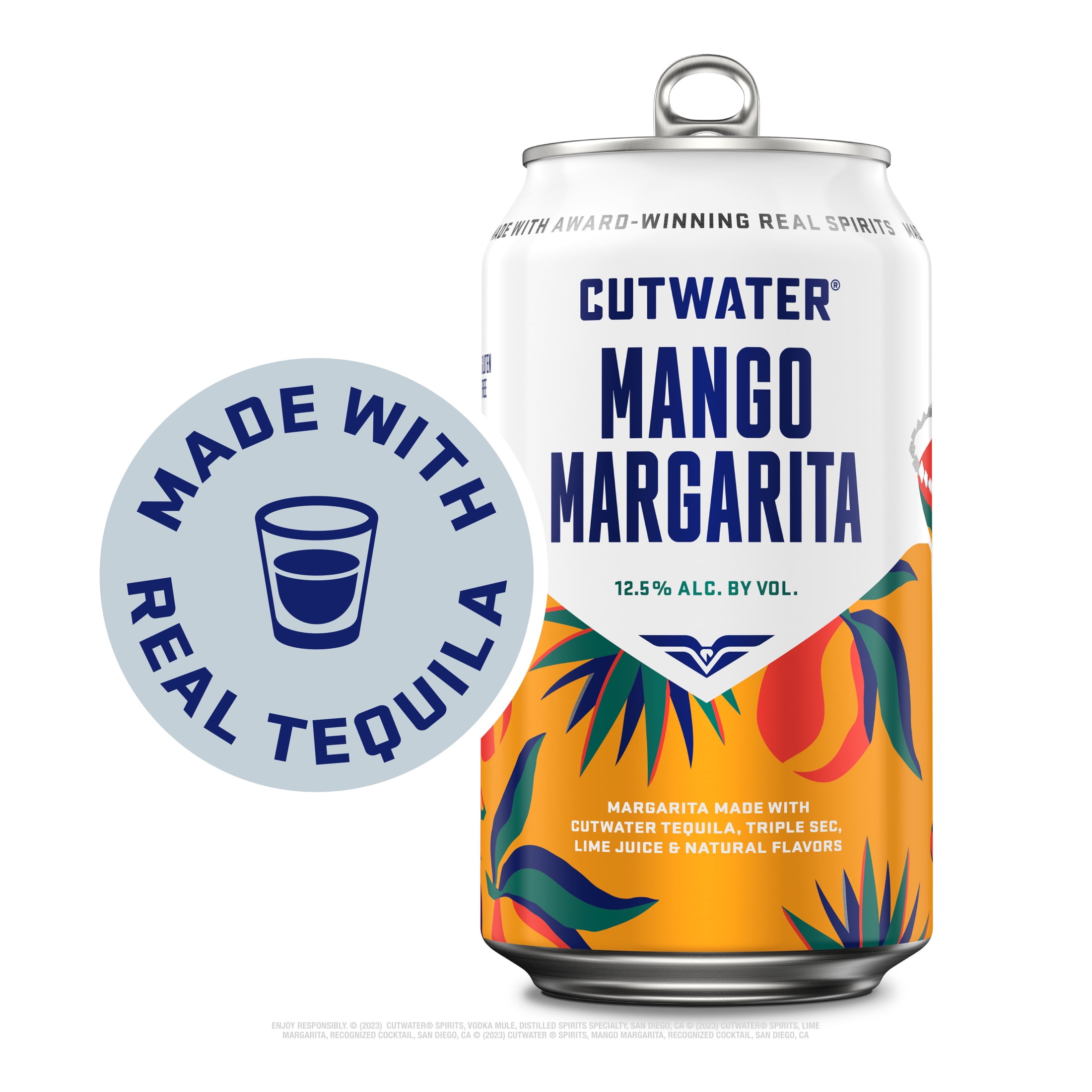Cutwater Tequila Mango Margarita 4 pack 12 fl oz Aluminum Cans 12.5% ABV