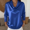 thumbnail image 4 of BUIGTTKLOP Womens Satin Blouse V Neck Long Sleeve Dressy Tops Trendy Fashion Business Casual Outfit 2026, 4 of 6