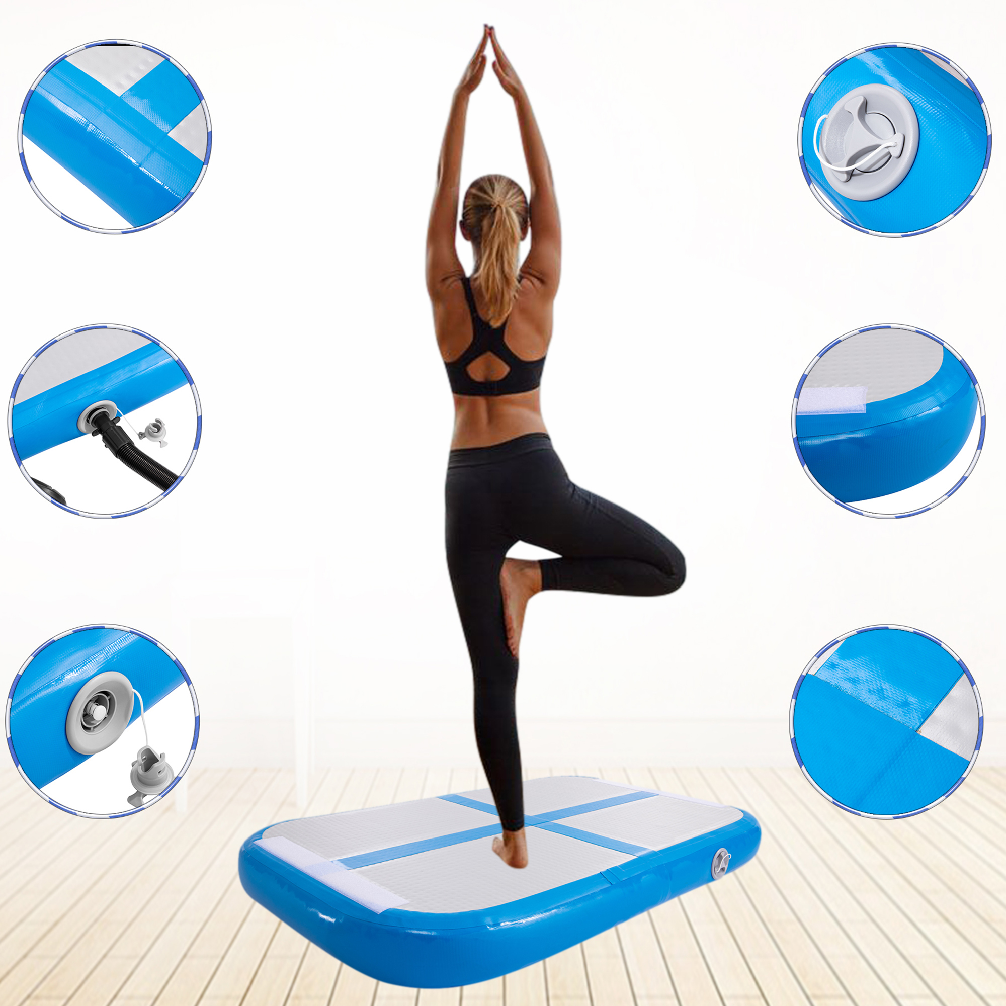 YouLoveIt Inflatable Gymnastics Mat Tumbling Mat Air Floor Mat with