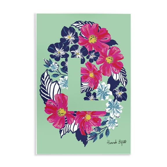 Stupell Industries Floral Bloom Letter L Botanical & Floral Painting Unframed Art Print Wall Art, 10 x 15