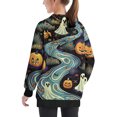 thumbnail image 5 of Odeerbi Kids Boys Girls Halloween Hoodies Ghost Print Hooded Sweatshirts Crewneck Oversized Hooded Sweatshirt 4-14 Years Kids Fashion Long Sleeve Pullover Tops Black, 5 of 6