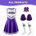 thumbnail image 3 of Pigmiss Girls Cheerleader Costume Kids Cheerleading Outfit Dress for Halloween Party Birthday Gift Stage Performance Sports Events, 3 of 8
