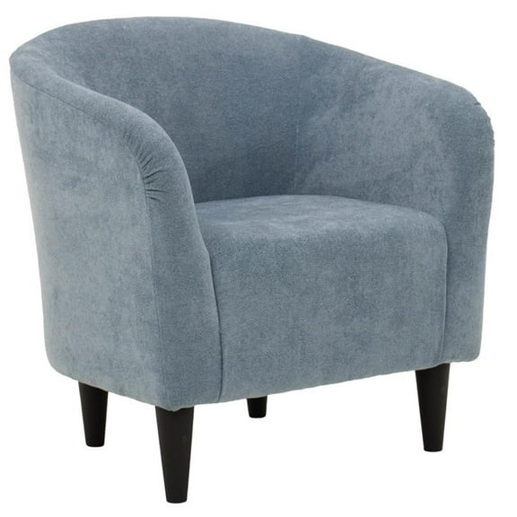 Fox Hill Trading Traditional Polyester & EPS Curved Tub Chair in Light Blue