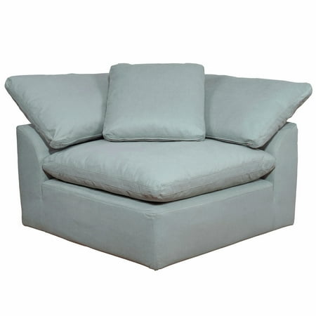 Sunset Trading Puff 7PC Slipcovered Modular Fabric Sectional Set in Blue