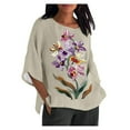 thumbnail image 2 of FcBaudy Hauts pour Femmes, Chemises pour Femmes, Chemisiers et Chemises à Manches Courtes à Col Rond pour Femmes Sensibilisation à la Maladie d'Alzheimer Mode Décontractée Court Manches 3/4 Imprimé Chemise Ample Blouse Haut Femme Blouse, 2 of 4