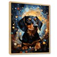 thumbnail image 2 of Designart "Dreamy Dachshund Dreams" Animals Dog Floater Framed Canvas Prints, 2 of 5