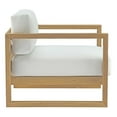 thumbnail image 5 of Pemberley Row Solid Teak Wood Natural/White Outdoor Patio Armchair Rectangular Water Resistant 29.5"H x 33.5"W x 34.5"D Unassembled, 5 of 5