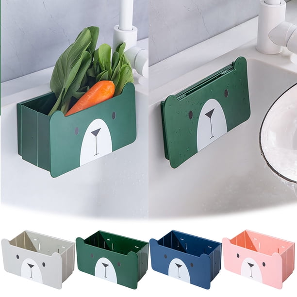 Cesta plegable de desagüe del fregadero de la cocina - Recogidor de restos de comida plegable y colador para facilitar la limpieza