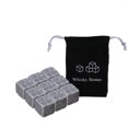 thumbnail image 3 of Whiskey Stones Set 9 Granite Whiskey Chill Rocks with Velvet Bag Whiskey Stone Cubes Wine, 3 of 8