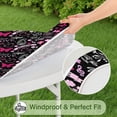 thumbnail image 5 of Black Breast Cancer Round Fitted Tablecloth with Elastic Edge,Dining Table Cover Waterproof,Outdoor Round Tablecloth for Camping,Dining,Indoor and Outdoor, 5 of 7