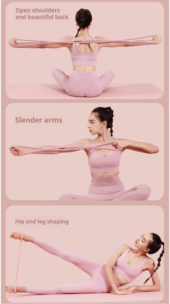 Resistance Bands, Figure 8 Resistance Band for Women & Men - 25lb Silicone Pull Rope for Shoulder, for Shoulder, Back & Arm Workout, Home Gym,Yoga – Toning,Posture Correction