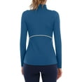 thumbnail image 5 of Women's Long Sleeve Thermal Workout Tops Zip Athletic Sweatshirt 1/4 Pullover Collar Sports Shirts, 5 of 6