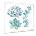 thumbnail image 2 of Designart 'Succulents and Eucalyptus Leaves' Traditional Framed Art Print, 2 of 4