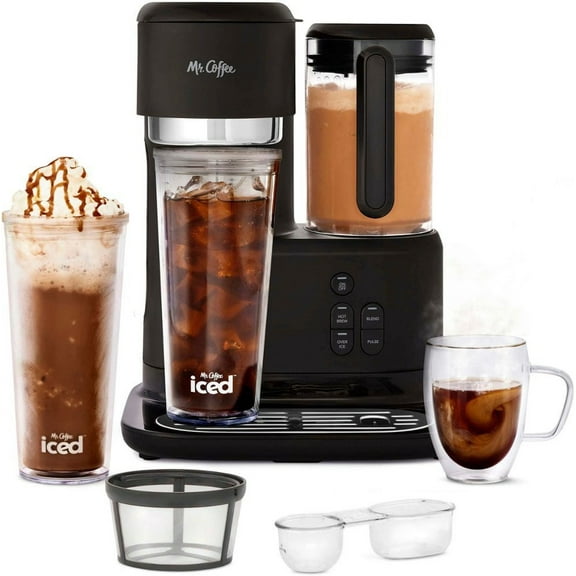 Single-Serve Iced and Hot Coffee Maker/Blender - Black