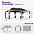 thumbnail image 3 of PURPLE LEAF 14' x 24' Hardtop Gazebo Double Galvanized Steel Roof Upgrade Curtain Outdoor Gazebo Awning for Patio Lawn Garden Grey, 3 of 9