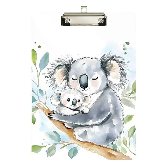 ALAZA Plastic Clipboard A4 Letter Size Decorative Clipboards for Students Women Men 9" x 12.5" Koalas