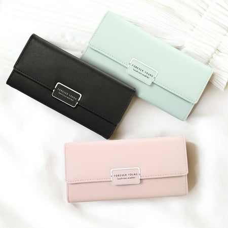 Women PU Leather Wallet Purse Long Handbag Clutch Box Bag Phone Card Holder Best Gifts For Women Lady (Best Card Wallet 2019)