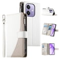 thumbnail image 1 of Funda cartera GANGXUN para OPPO A60 5G , cuero PU con tarjetero, cremallera, correa de mano, soporte y protección 393°, 1 of 6