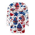 thumbnail image 4 of Hvyesh Plus Size 4th of July Tops for Women 3/4 Sleeve Spring And Patriotic Top Women Round Neck Festival Blouses Gifts Clothes, 4 of 5