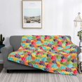 thumbnail image 2 of Yiaed Colorful Fish 2 Print Blanket Throw Blanket Soft Cozy Flannel Blanket for Home Bed Sofa Couch Chair-50"x40", 2 of 6