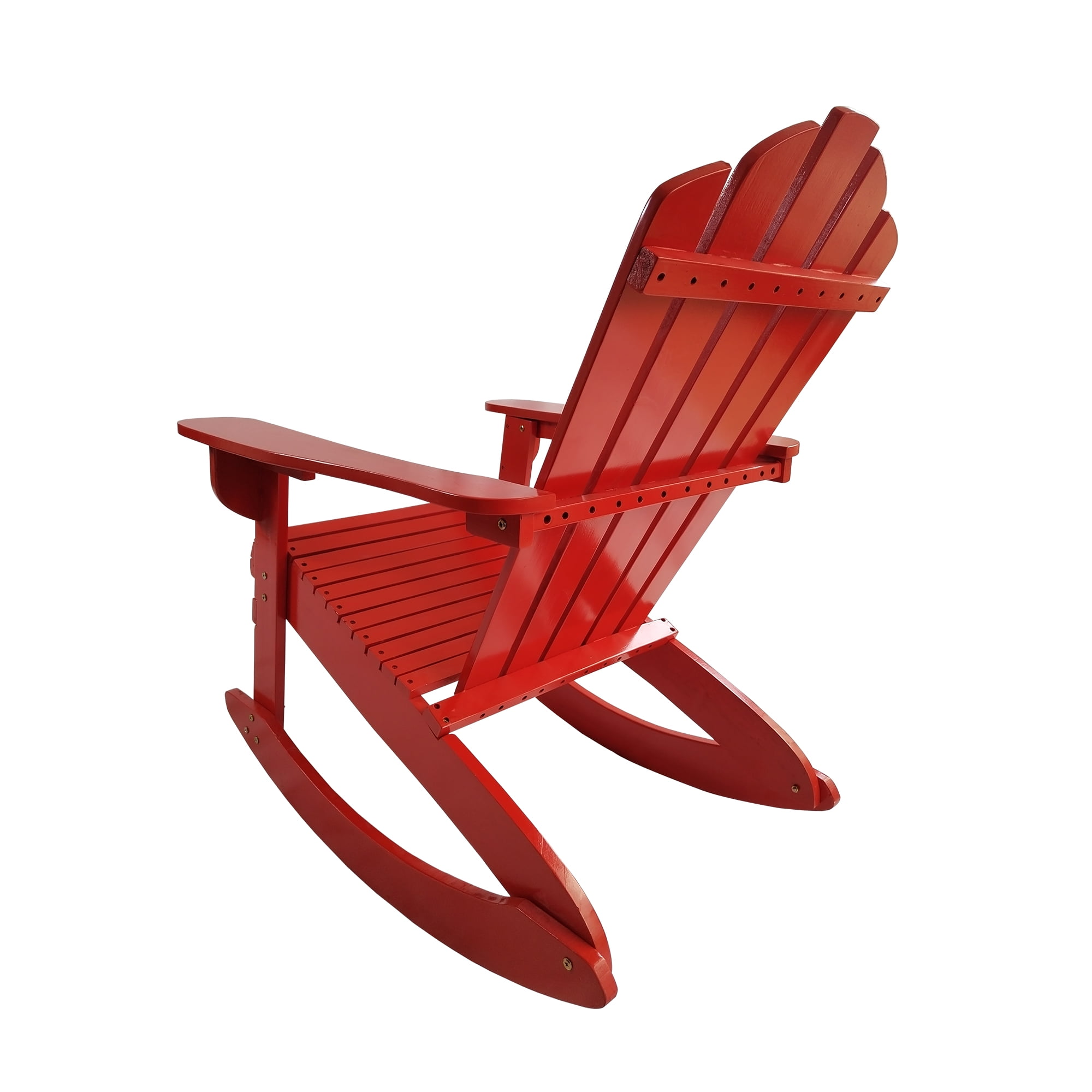 Best Reclining Wooden Outdoor Rocking Adirondack chair, Red