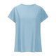 thumbnail image 4 of Tops de Verano de Mujer Suelto Ajuste Primavera Y Verano Suéter Casual Color Sólido Manga Corta Cuello Redondo, Camiseta Suelta de Poliéster, 4 of 9