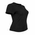 thumbnail image 3 of Playera Simply Basic para Mujer, Manga Corta Escote Redondo Negro Talla M, 3 of 4