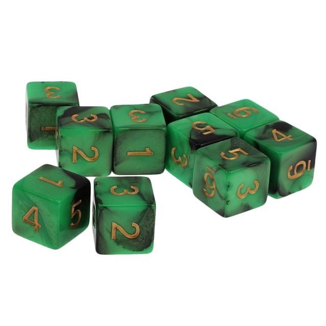 pieza 10 Piezas Dados de 6 Caras de 2 Colores Dados Acrílicos D6 D&D para Barra + negro Hugo Dados