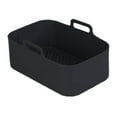 thumbnail image 1 of Yuarrent Bandeja de cocina para freidora de aire con mango, revestimiento que no se decolora, cesta de silicona reutilizable, accesorios para Cocina y Comedor Negro 1 PC, 1 of 6