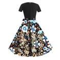 thumbnail image 3 of Awdenio Clearance Womens Dresses, Women's Casual Loose Short Sleeve Loose Dress Print Classic Print Dress Sale, 3 of 3