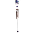 thumbnail image 6 of Blue Floral Aquamarine Cross With Gemstones Metal Scroll Filigree Wind Chime, 6 of 10
