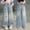 X-167Light Blue, variant on YMNXA Children Kids Girls Denim Pants Elastic Waist Wide Leg Straight Fit Appliques Comfortable Fashion Jeans Trousers With Pockets For Daily Wear,Light Blue,5-6 Years