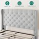thumbnail image 4 of Platform Bed With Velvet Headboard & Footboard No Box Spring Needed King Size Bed Frame Full Grey Bedroom Furniture Queen Frames My Lux Decor Round, 4 of 6
