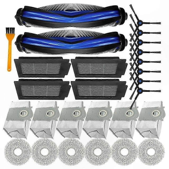 27PCS Replacement Parts for Robotic Vacuum Cleaner Main Side Brush & HEPA Filters Set
