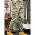 thumbnail image 2 of Pantalones cargo multibolsillos verdes para senderismo al aire libre para hombre, pantalones para hombre, color caqui, con múltiples bolsillos, ropa emo de otoño, más barata, nueva, suelta, 2 of 5