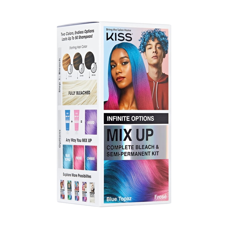 KISS Mix Up Complete Bleach & Hair Color Kit - Frose & Blue Topaz