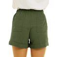 thumbnail image 3 of Mepaouo Women Casual Shorts Drawstring Comfy Elastic Waist Summer Pull on Short Pants Green S, 3 of 6