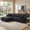 Black - Square Right Chaise, variant on Xiweot 105" Modular Sectional Sofa, Cloud Couch with Chaise, Boneless Corduroy L Shaped Couch, No Assembly Deep Seat Sectional Sofa for Living Room Apartment (Square Right Chaise)