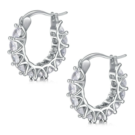 Briana Williams Silver Earrings with zirconia Hoop Earrings for Women