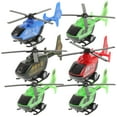 thumbnail image 1 of KAKOWELY 6pcs Simulation Mini Pullback Helicopter Toy Decoration Pull Back Aircraft Models Airplane Models Planes Toys Plastic Inertia Toy for Children Kids Playing (Random Color),4.53"X1.89"X1.3", 1 of 5