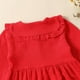 thumbnail image 5 of Odeerbi Niñas Cuello Peter Pan Vestido de Algodón Primavera Otoño Vestido de Manga Larga 0-3 Años Niñas Cuello Redondo Sólido, 5 of 9