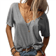 thumbnail image 1 of Tops de Corta con Cuello en V Gris 4XL, 1 of 4